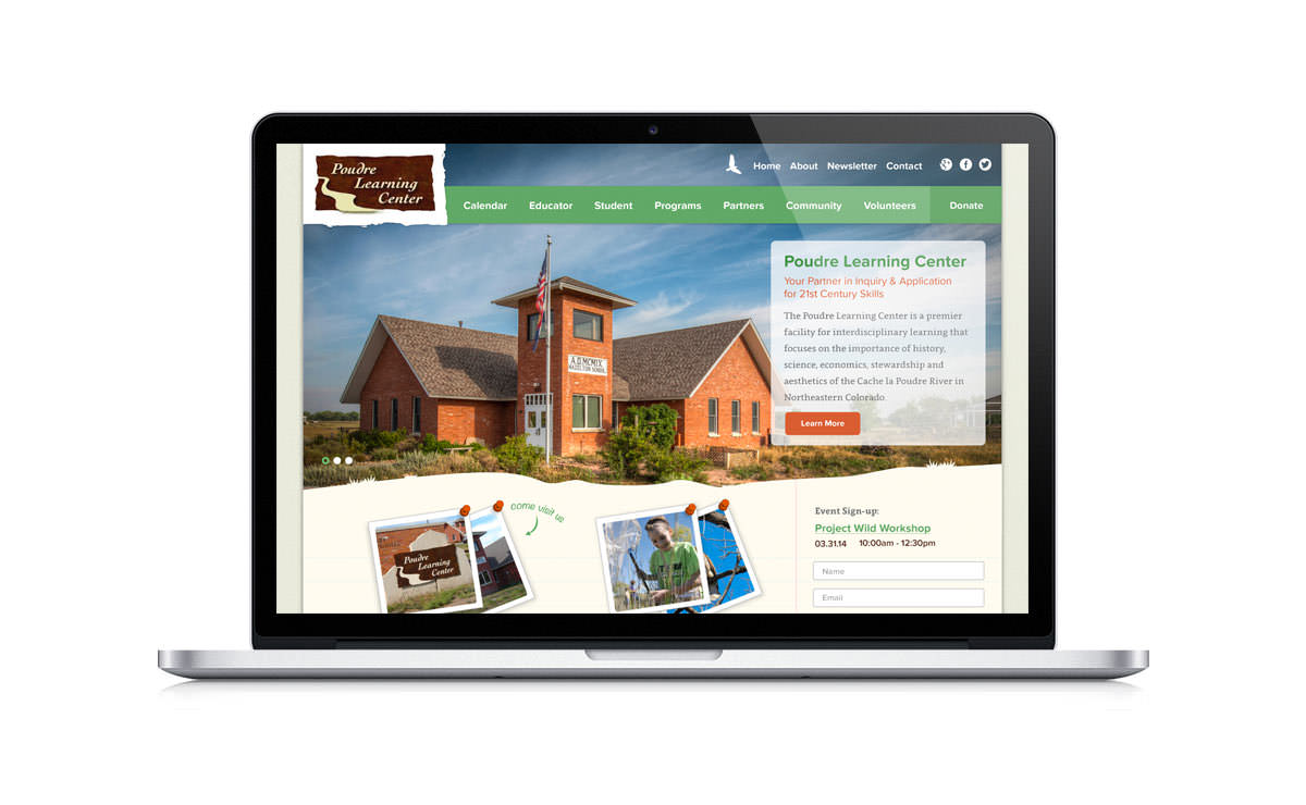 New Desktop Website Screenshot - Poudre Learning Center